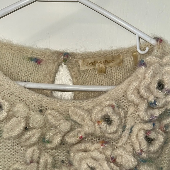 LoveShackFancy Embellished Cream Sweater - Picture 2 of 4